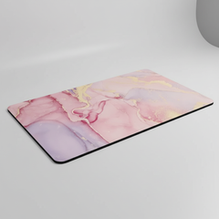Pink marble-pattern bath mat