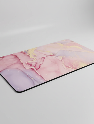 Pink marble-pattern bath mat