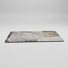 Gray marble-pattern bath mat