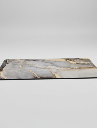 Gray marble-pattern bath mat
