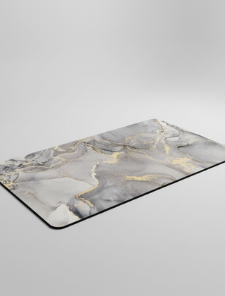 Light Gray marble-pattern bath mat