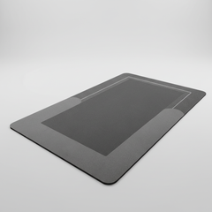 Gray rectangular contoured bath mat