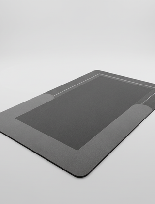 Gray rectangular contoured bath mat