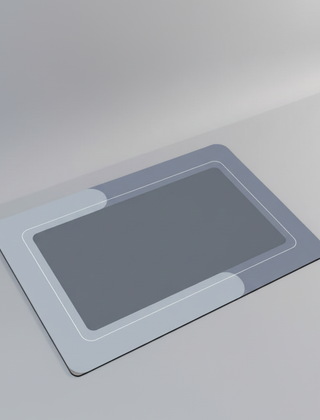 Blue rectangular contoured bath mat