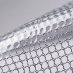 Close view of the mesh-look semi-transparent material