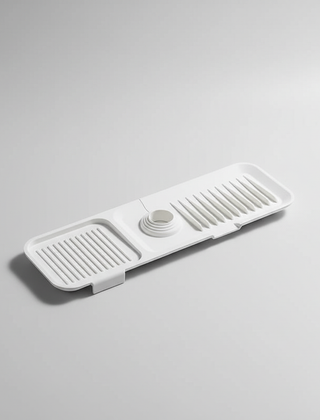 White silicone faucet splash mat