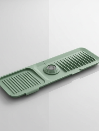 Green silicone faucet splash mat