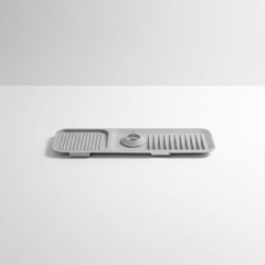 Gray silicone faucet splash mat