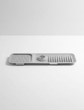 Gray silicone faucet splash mat