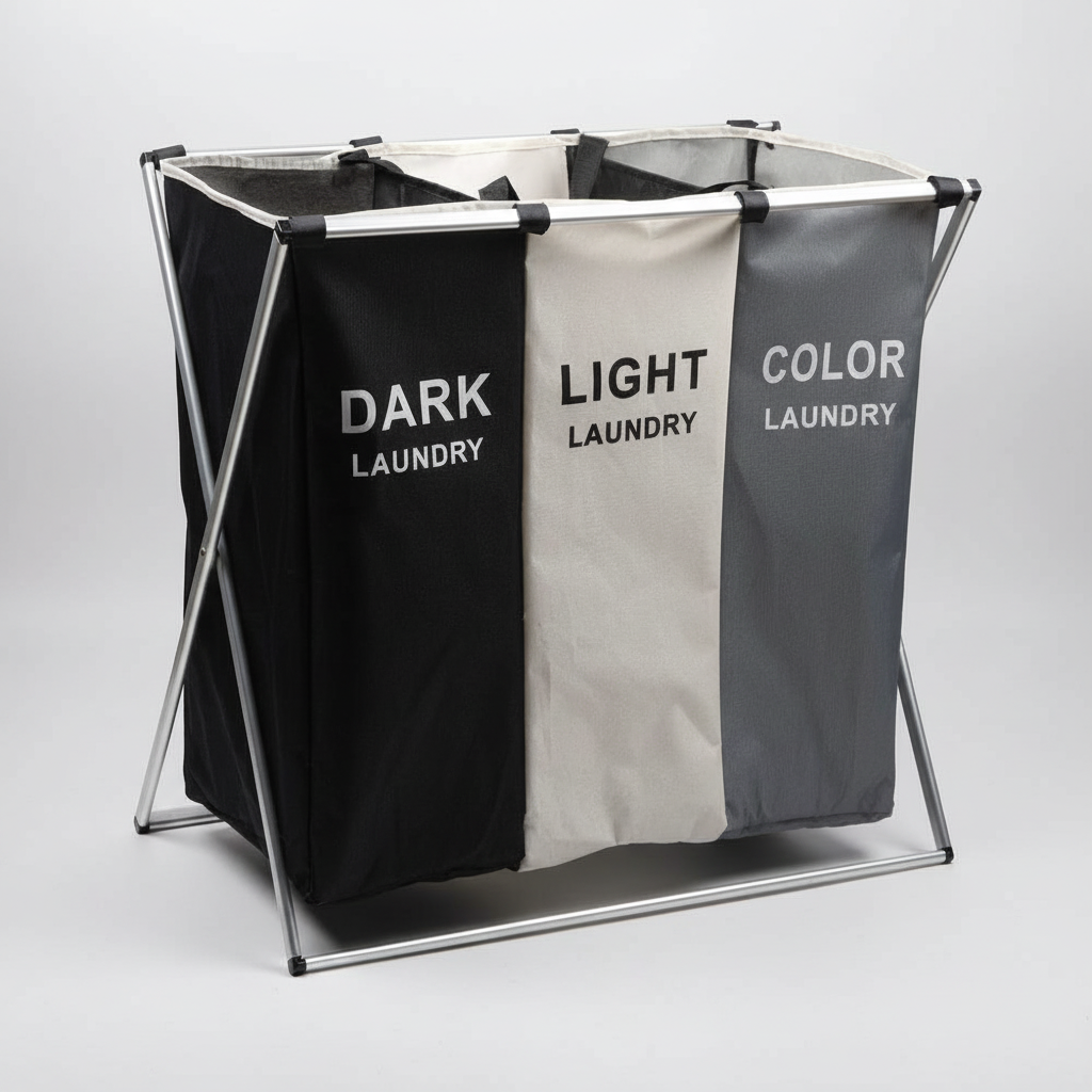 Freestanding Dark Light and Color laundry sorter