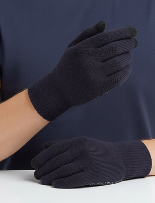 Marine Blue knit touchscreen gloves