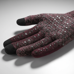 Textured palm of the Black-Red knit gloves