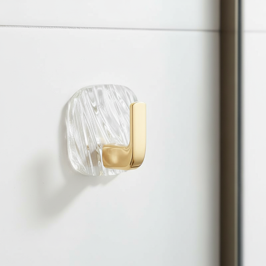 Single transparent acrylic adhesive wall hook