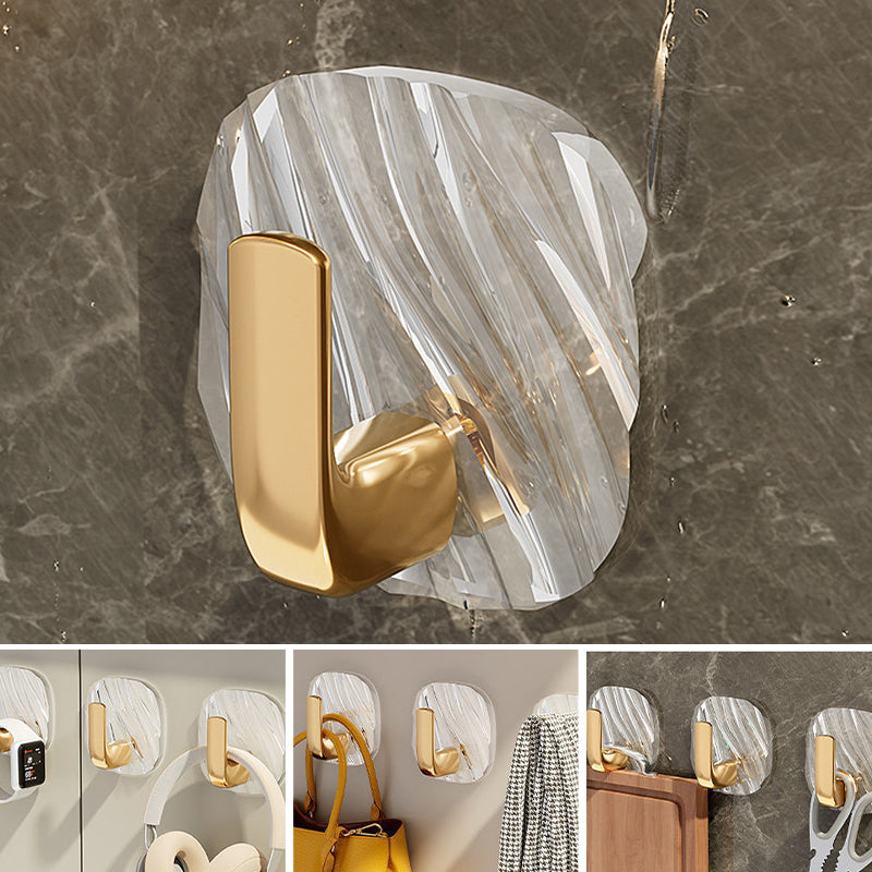 Angled close view of the transparent adhesive hook