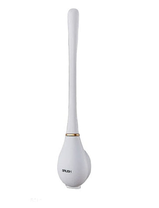 White silicone toilet brush and holder set