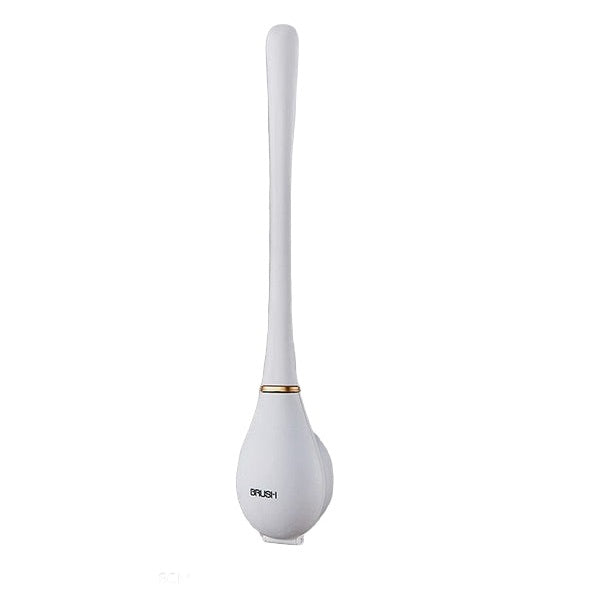 White silicone toilet brush and holder set