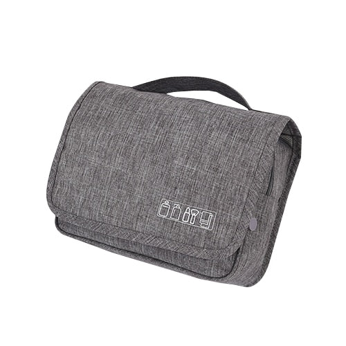 Gray hanging toiletry bag