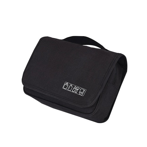 Black hanging toiletry bag