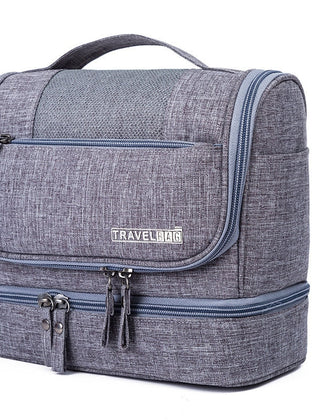 Gray large hanging toiletry organizer