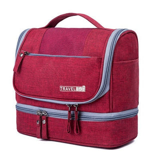 Red large hanging toiletry organizer