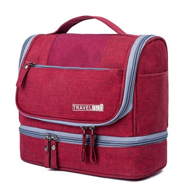Red large hanging toiletry organizer