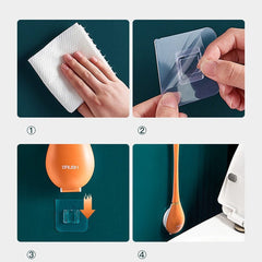 Source wall-mount installation sequence for the toilet brush holder