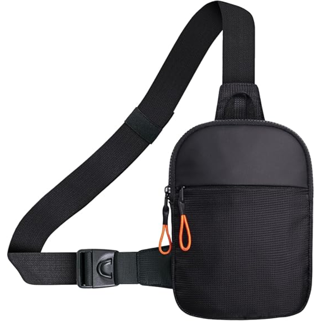 Black compact crossbody sling bag