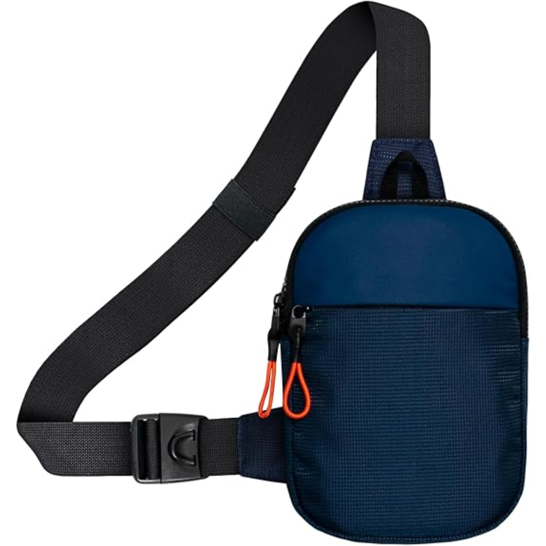 Blue Large compact crossbody sling bag