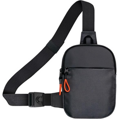 Gray Large compact crossbody sling bag