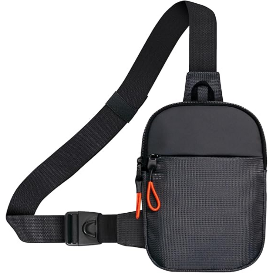 Gray Large compact crossbody sling bag