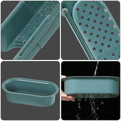 Perforated sink organizer and draining basket detail