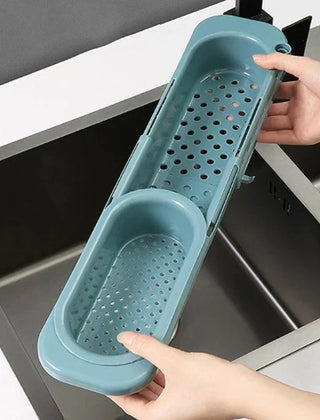 Green expandable sink organizer rack