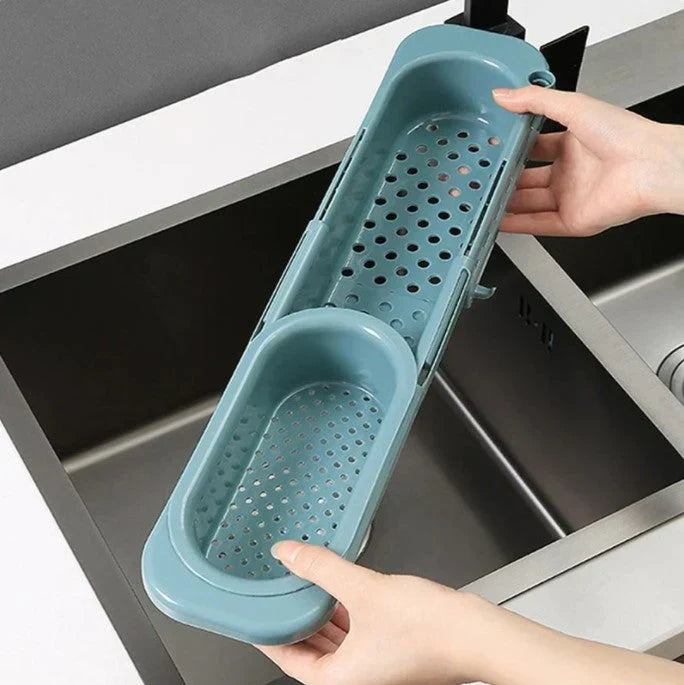 Green expandable sink organizer rack