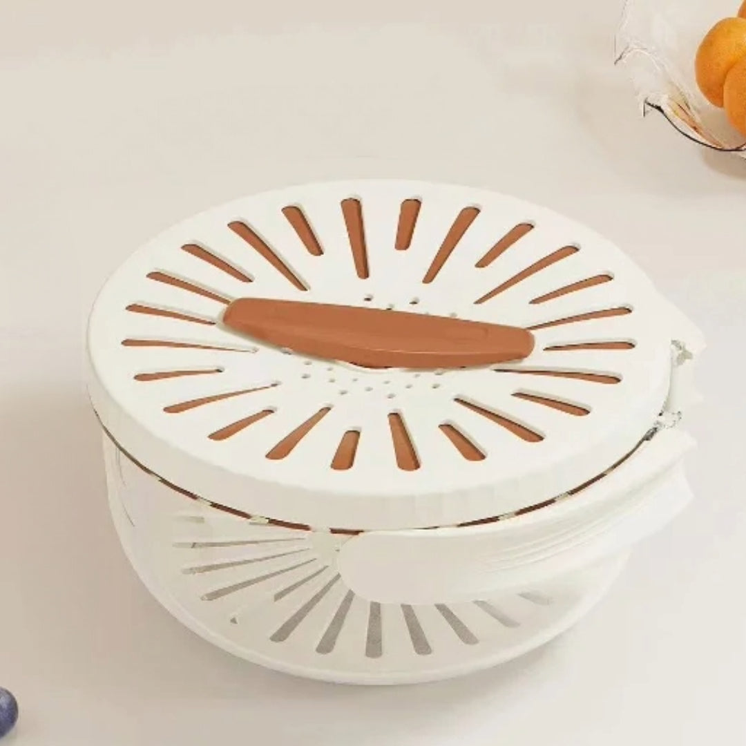 Brown produce storage container