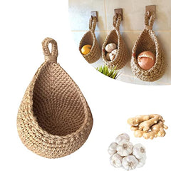 Single cotton-yarn hanging basket with household items