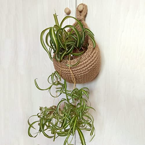 Hanging cotton wall baskets used as plant holders