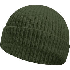 Green short-cuff rib-knit beanie