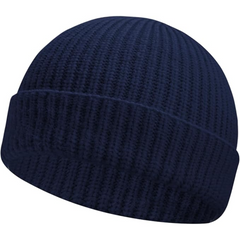 Marine Blue short-cuff rib-knit beanie