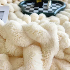 Close view of the raised plush ribbed texture