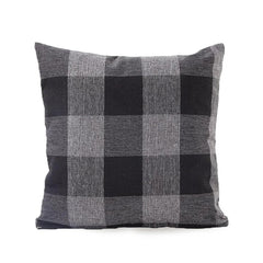 Gray plaid square cushion cover
