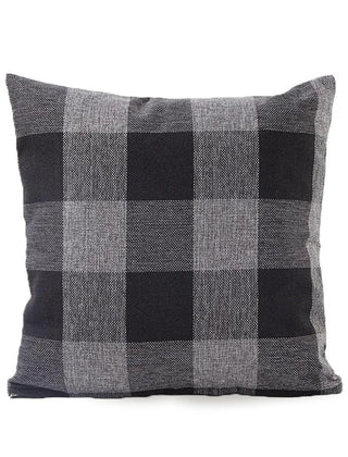 Gray plaid square cushion cover