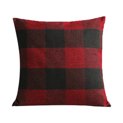 Red plaid square cushion cover