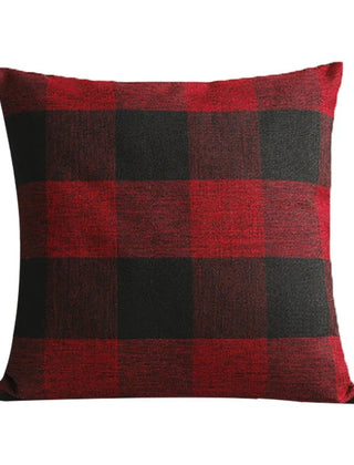 Red plaid square cushion cover
