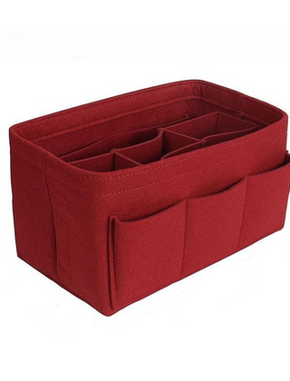 Wine felt handbag organizer insert