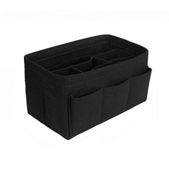 Black felt handbag organizer insert