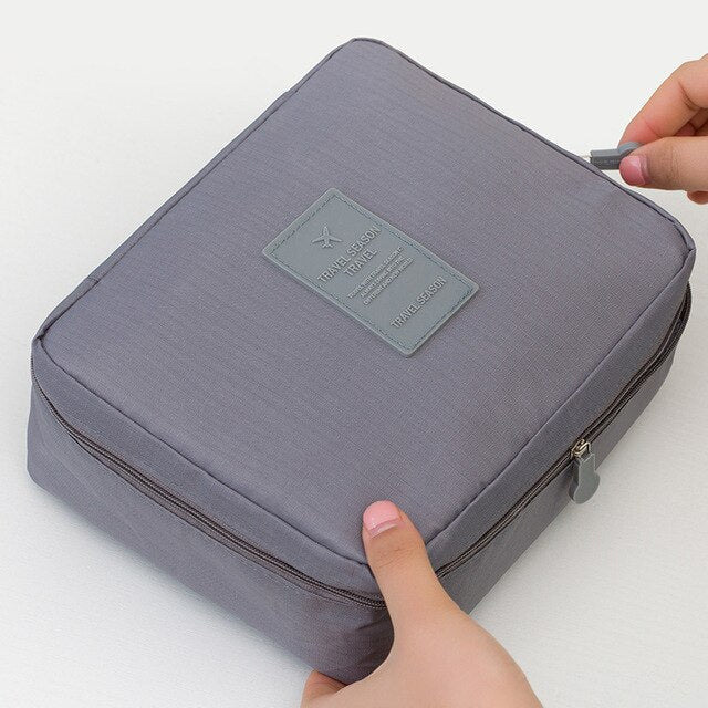 Gray makeup travel organizer