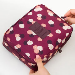 Purple Flowers makeup travel organizer
