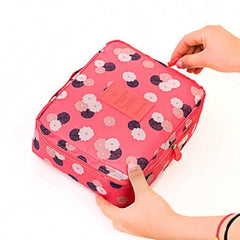 Pink Flowers makeup travel organizer