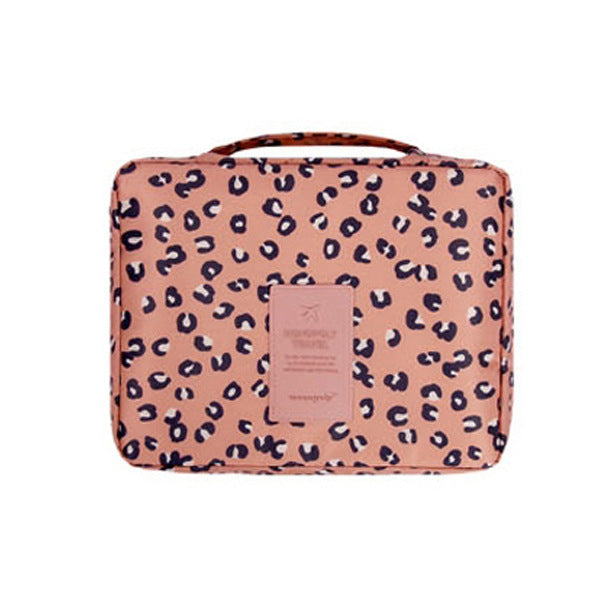 Pink Leopard makeup travel organizer