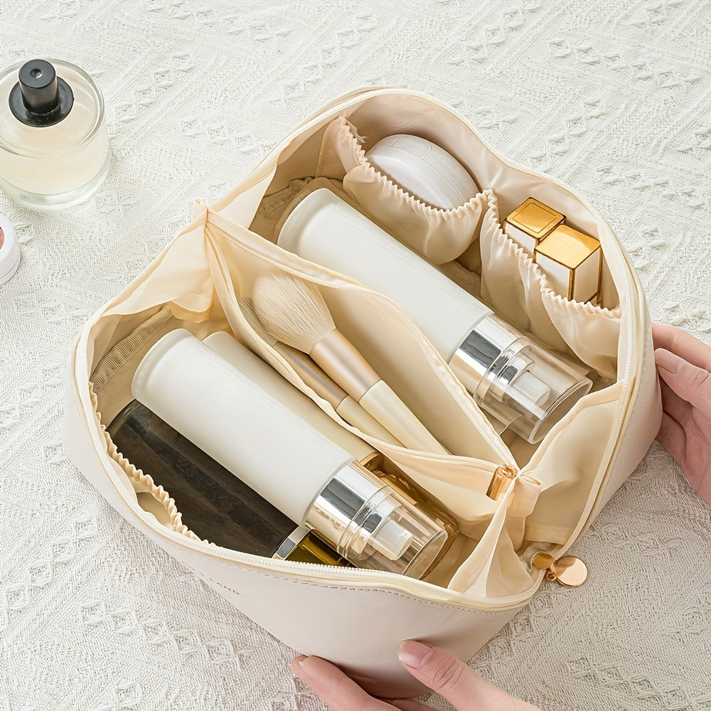 Top view of the White toiletry bag interior